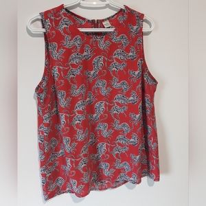 Twik Red, Blue & White Novelty Zip-Up Back Cami